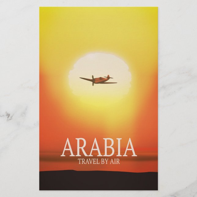 Arabien "Reise mit dem Flugzeug" Briefpapier (Vorderseite)