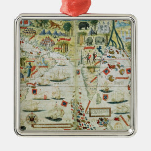 Arabien und Indien, vom "Miller-Atlas", c.1519 Silbernes Ornament