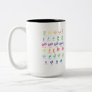 Arabisch Alphabet, Arabische Briefe, Hausschule Zweifarbige Tasse