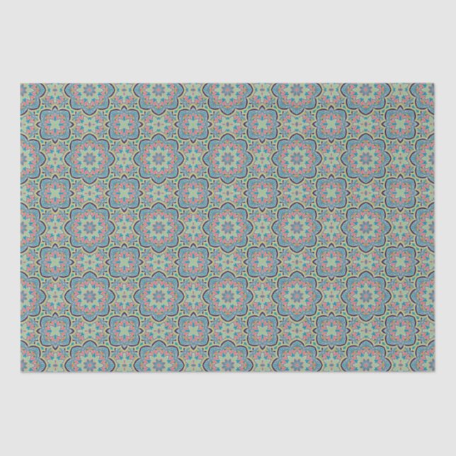 Arabisch Boho Elegant Geometric Marokkanisches Bla Seidenpapier (Vorderseite)
