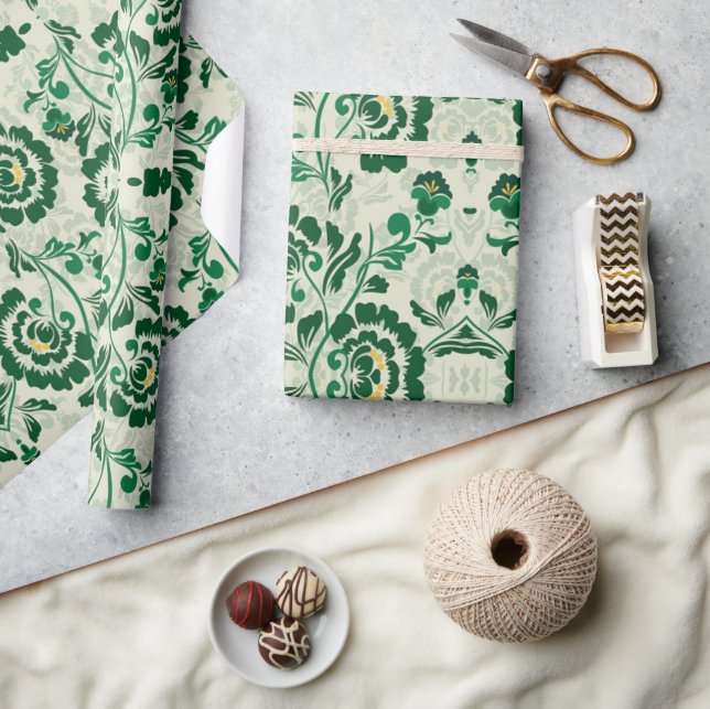 Arabisch Elegant Blau geometrisch grün marokkanisc Geschenkpapier (Basteln)