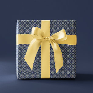 Arabisch geometrisch Blue Gold Geschenkpapier