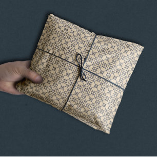 Arabisch geometrisch Navy Blue Tan Seidenpapier
