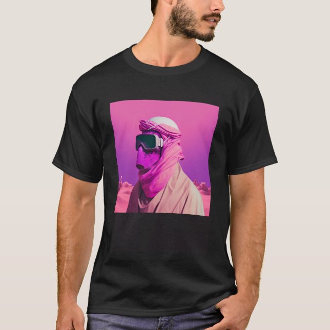 Arabisch im Vaporwave-Stil maskiert T-Shirt (Vorderseite)