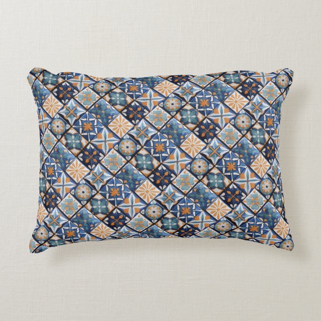 Arabisch & marokkanisch, außergewöhnlich blau & or dekokissen (Vorderseite)