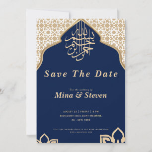 Arabisch-orientalisch-goldfarben der Marine Save The Date