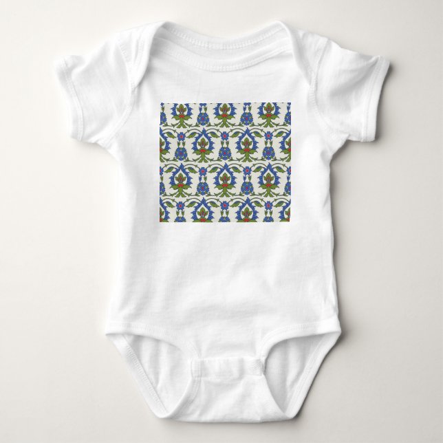 Arabisch Traditionell: Iznik Tile nahtlos. Baby Strampler (Vorderseite)