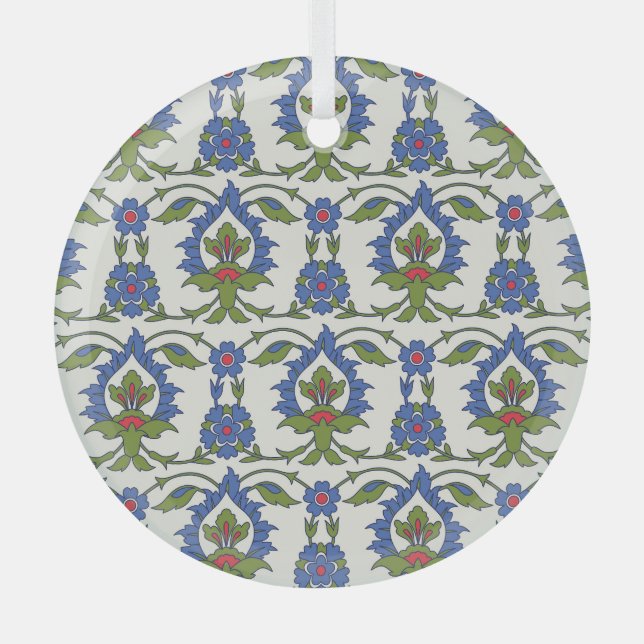 Arabisch Traditionell: Iznik Tile nahtlos. Ornament Aus Glas (Vorderseite)