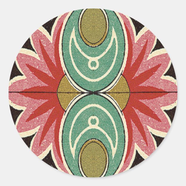 Arabische Blumenaufkleber Runder Aufkleber (Vorderseite)