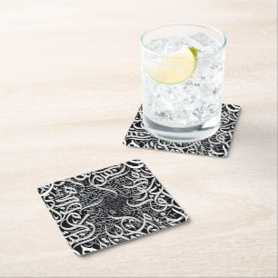 arabische Buchstaben Rechteckiger Pappuntersetzer