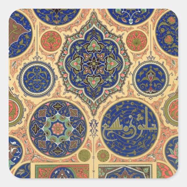 arabische Dekoration, Platte XXVII aus "Polychrome Quadratischer Aufkleber (Vorderseite)