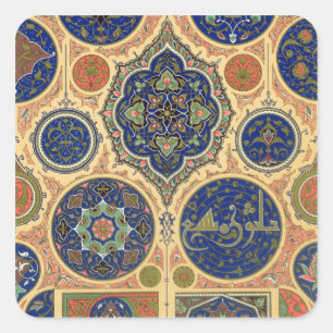 Arabische Dekoration, Platte XXVII von Quadratischer Aufkleber