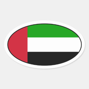 Arabische Emirate-Flaggen-Oval-Aufkleber Ovaler Aufkleber