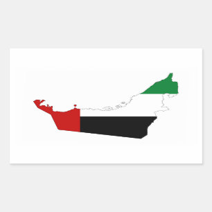 Arabische Emirate-Landesflaggekarten-Formsymbol Rechteckiger Aufkleber