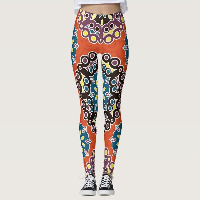 Arabische Fliese, vintage Patchwork-Muster. Leggings (Vorderseite)