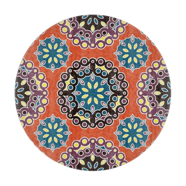 Arabische Fliese, vintage Patchwork-Muster. Schneidebrett (Vorderseite)