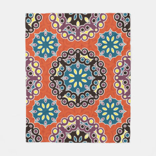 Arabische Fliesen, Vintages Patchwork-Muster. Fleecedecke