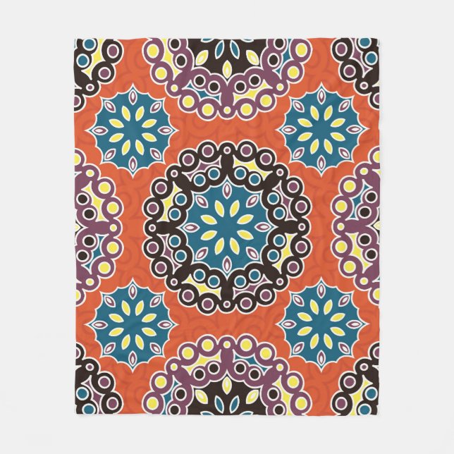 Arabische Fliesen, Vintages Patchwork-Muster. Fleecedecke (Vorderseite)