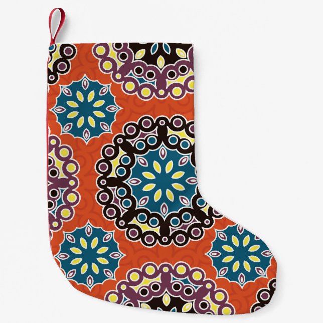 Arabische Fliesen, Vintages Patchwork-Muster. Kleiner Weihnachtsstrumpf (Vorderseite)