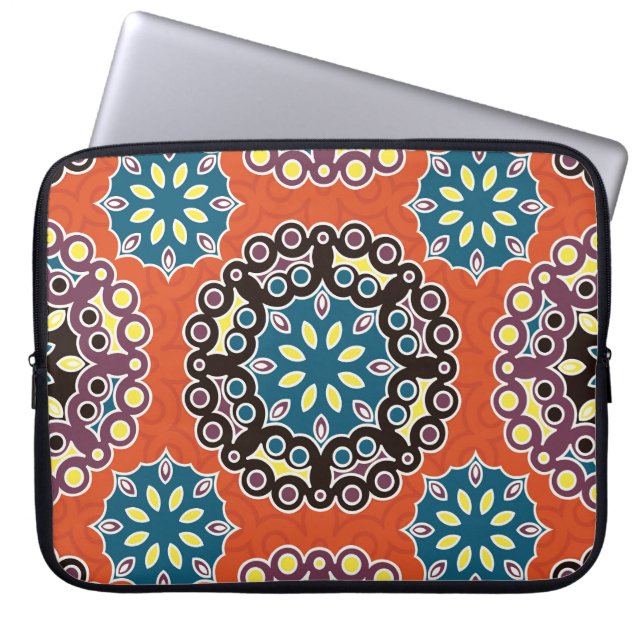 Arabische Fliesen, Vintages Patchwork-Muster. Laptopschutzhülle (Vorderseite)
