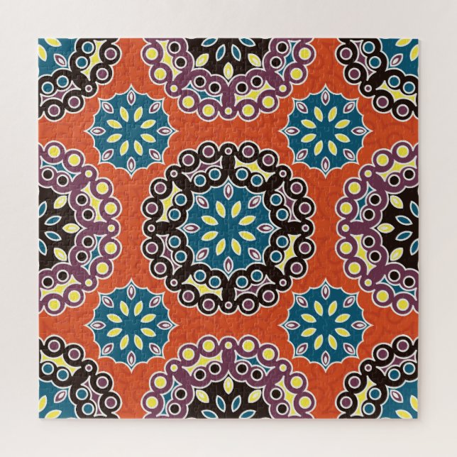 Arabische Fliesen, Vintages Patchwork-Muster. Puzzle (Vertikal)