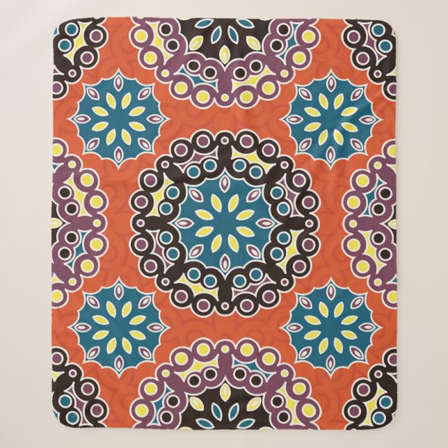 Arabische Fliesen, Vintages Patchwork-Muster. Sherpadecke (Vorderseite)