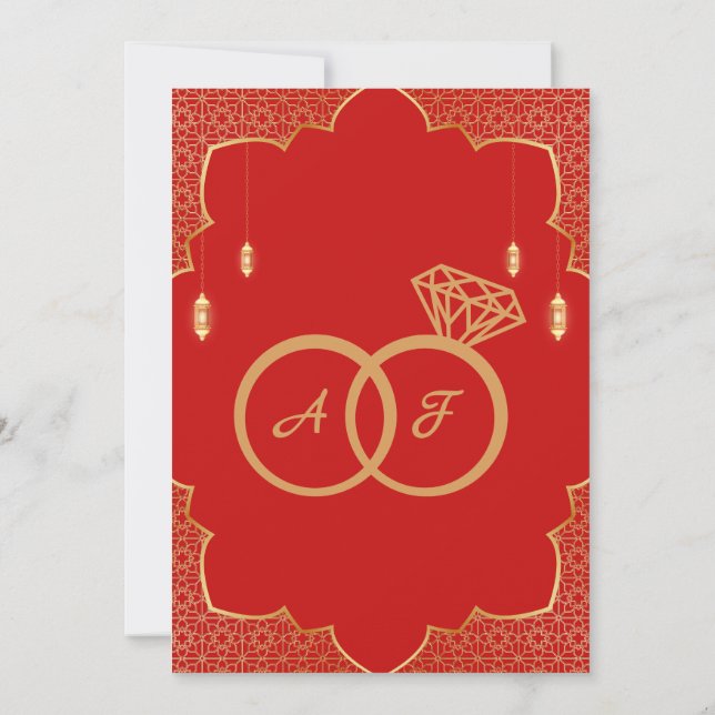 Arabische Hochzeitseinladung Save The Date (Rückseite)