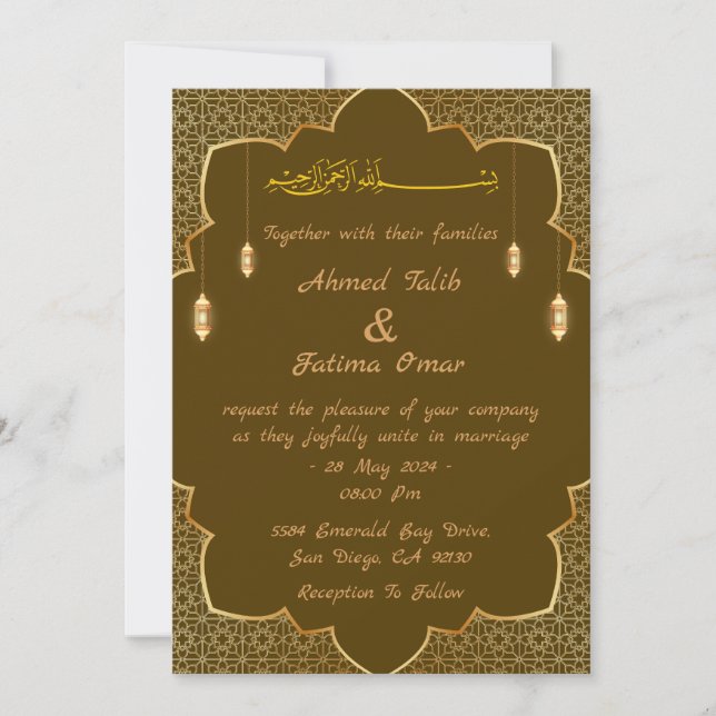 Arabische Hochzeitseinladung Save The Date (Vorderseite)