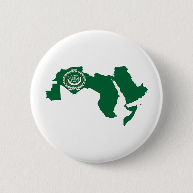 Arabische Liga-Flaggen-Karte Größengleich Button (Vorderseite)