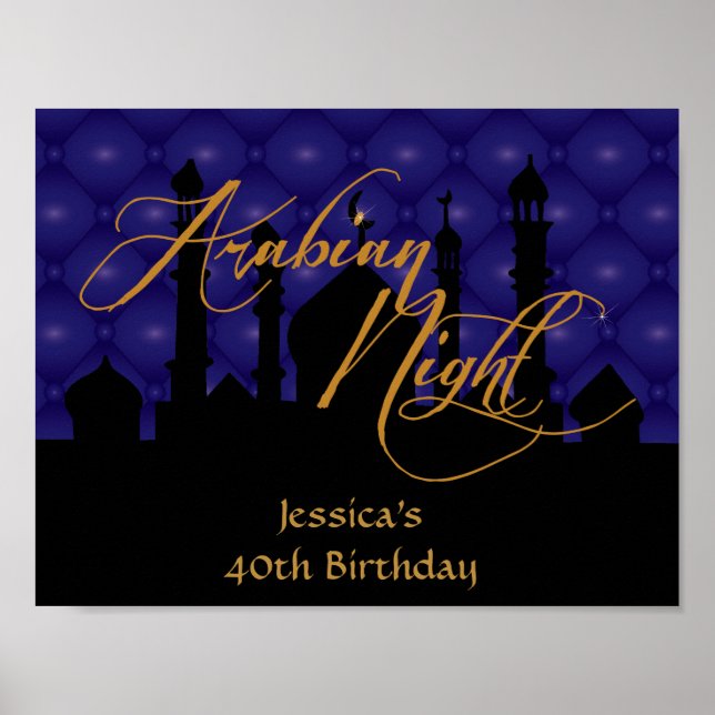 Arabische Nacht, 40. Geburtstag Party Poster (Vorne)