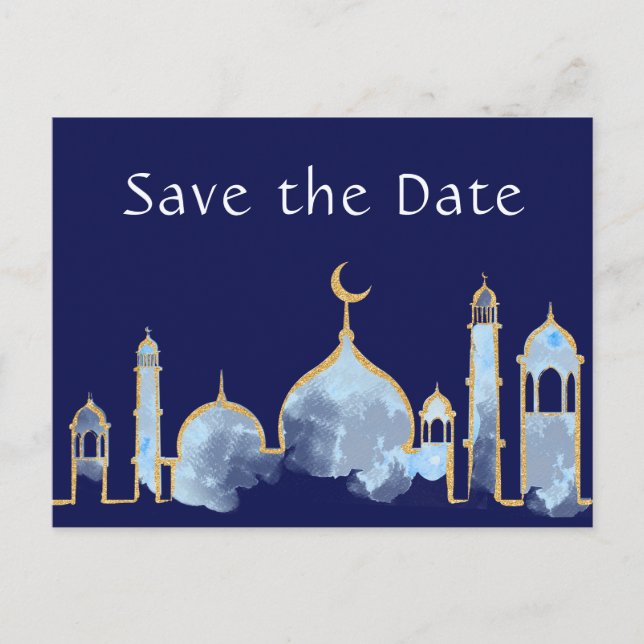 Arabische Nächte am Geburtstag Save the Date Postk Ankündigungspostkarte (Vorderseite)