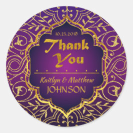 Arabische Nächte Bollywood Danke Label Runder Aufkleber