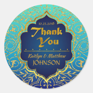 Arabische Nächte Bollywood Danke Label Runder Aufkleber