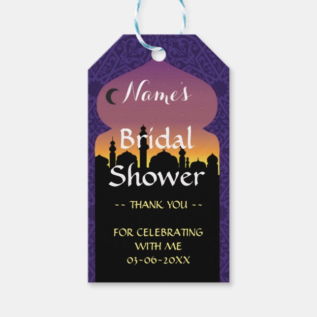 Arabische Nächte Danke Tag Fevor Brautparty Geschenkanhänger (Vorderseite)