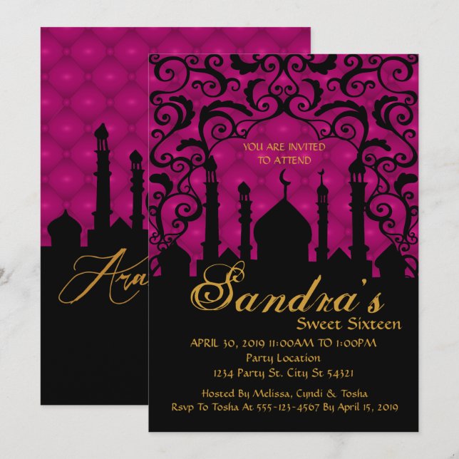 Arabische Nächte, Fuchsien und Schwarze Einladung (Vorne/Hinten)