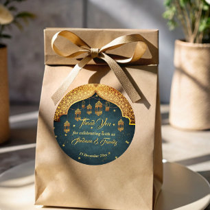 Arabische Nächte Mehndi-Henna-Feier Gastgeschenk Runder Aufkleber