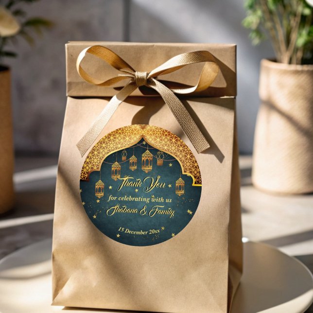 Arabische Nächte Mehndi Henna Feier Gefallen Runder Aufkleber (Arabian nights Mehndi Henna celebration favor Classic Round Sticker)