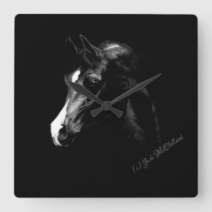 Arabische Pferdeuhr Quadratische Wanduhr