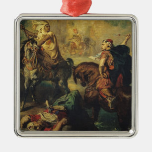 Arabische Stammes- Leiter im Single-Kampf Ornament Aus Metall