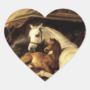 ARABISCHE ZEIT MIT PFERDEN UND ANDEREN TIEREN - De Herz-Aufkleber