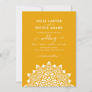 Arabischer Art Nouveau Blumenbogen Mandala Hochzei Einladung