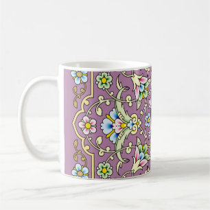 Arabischer Blumenrahmen. Traditionelles islamische Kaffeetasse