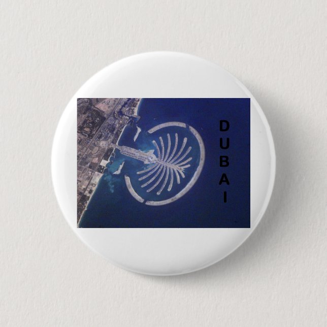 Arabischer Emirat-Dubai Palme-Insel Erholungsort Button (Vorderseite)
