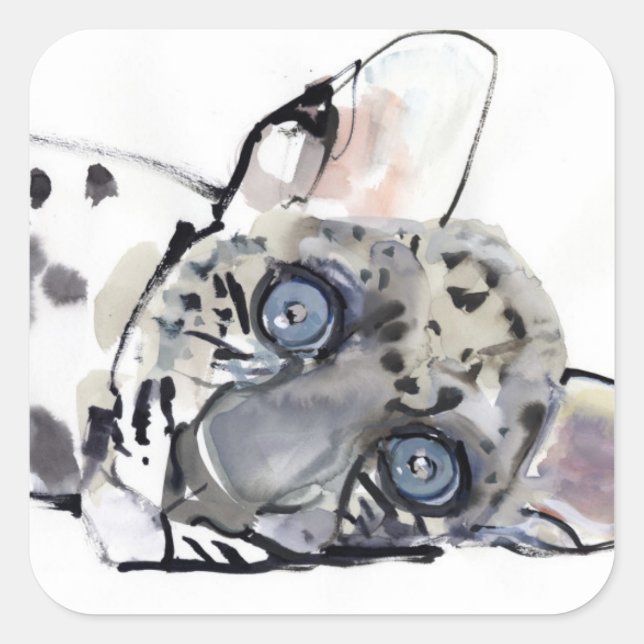 Arabischer Leopard 2008 3 Quadratischer Aufkleber (Vorderseite)