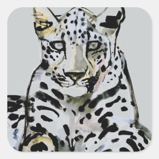Arabischer Leopard 2008 7 Quadratischer Aufkleber (Vorderseite)