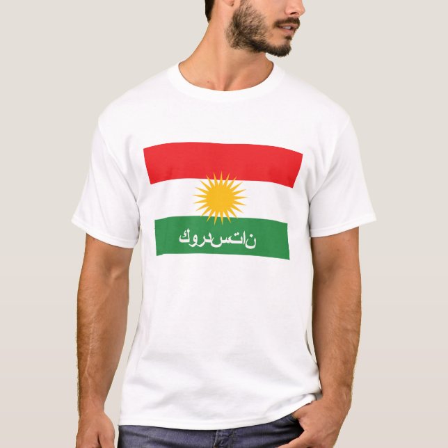 arabischer Textname des Kurdistanflaggenlandes T-Shirt (Vorderseite)