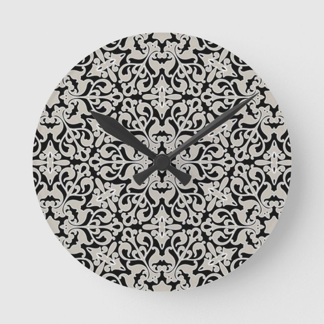 arabisches Blumenmuster Runde Wanduhr (Vorderseite)