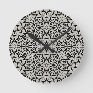 Arabisches Blumenmuster Runde Wanduhr