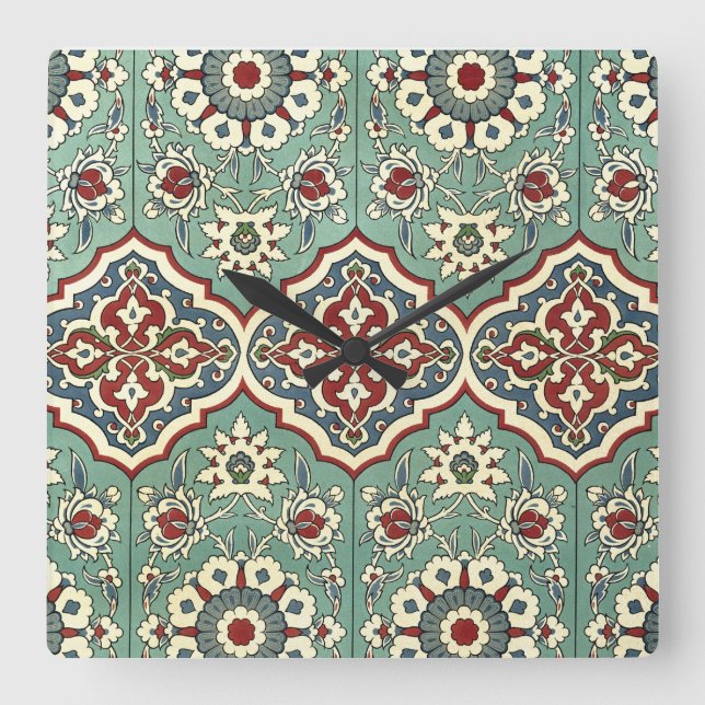 Arabisches Design #11 bei Emporio Moffa Quadratische Wanduhr (Vorderseite)