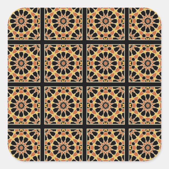 Arabisches Design #3 in Emporio Moffa Quadratischer Aufkleber (Vorderseite)